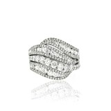 4 Row Ocean Wave Diamond Ring